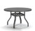 Homecrest Latitude All-Weather Round Dining Table, Storm Finish, 3/4 Front View with Optional Umbrella Hole