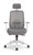 Altern Mesh Mid-Back Chair with White Frame, Grey Mesh and Seat, White Frame, Front View