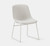 Branch Furniture Gather Side Chair, Bone Upholstery with White Base, 3/4 Front View