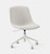 Branch Furniture Gather Swivel Chair, Ivory Boucle Upholstery with White Base, 3/4 Front View