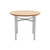 Lesro Avon Round End Table, Maple Laminate Tabletop, Silver Frame Finish, Side View Lesro Avon Round End Table, Maple Laminate Tabletop, Silver Frame Finish, Side View