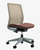 Global Factor Mesh Mid Back Armless, Shadow Frame, Sand Mesh, Roast Seat Upholstery, 3/4 Front View