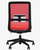 Global Factor Mesh Mid Back Armless, Black Frame, Poppy  Mesh, Berry Seat Upholstery, Rear View