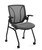 Global Roma Nesting Armchair, Black Mesh Back and Frame, Fusion Graphite Seat Upholstery, 3/4 Front View