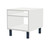 Global Citi End Table in Designer White Laminate and Black Leg Finish, 3/4 Front View