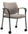 Global Sidero Guest Chair with Casters, Black Frame, 3/4 Front View
