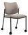 Global Sidero Armless Guest Chair with Casters, Black Frame, 3/4 Front View