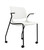Global Rebound Stack Chair with Casters / 2 Pack, Cloud Poly Shell, Black Frame with Optional Arms, 3/4 Front View