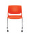 Global Rebound Stack Chair with Casters / 2 Pack, Scarlett Poly Shell, Chrome Frame, Front View