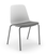 Element Bree Metal 4 Leg Stacker with Upholstered Seat Pad, White Poly Shell, Wander Dark Grey Upholstery, Black Leg Finish, 3/4 Front View