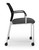 Element Voli Mesh Guest Chair with Casters, Charcoal Seat Upholstery, Silver Frame with Casters, Side View