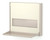 Raspberry Height Adjustable Workstation, Beige Finish, Optional Charting Storage Panel, 3/4 Front View with Worksurface in Seated Position