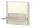 Raspberry Height Adjustable Workstation, Beige Finish, Optional Charting Storage Panel, 3/4 Front View with Worksurface in Higher Position