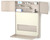 Raspberry Height Adjustable Workstation, Beige Finish, Optional Charting Storage Panel and Storage Unit, 3/4 Front View