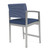 Lesro Lenox Steel Frame Oversize Hip Chair, Huron Scooner Back Upholstery, Silvertex Sapphire Seat Upholstery, Silver Frame Finish, 3/4 Rear View