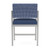 Lesro Lenox Steel Frame Oversize Hip Chair, Huron Scooner Back Upholstery, Silvertex Sapphire Seat Upholstery, Silver Frame Finish, Rear View