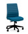 Hon Cofi Managerial Mid Back in Centurion Peacock Upholstery, Armless with Black Base, 3/4 Front View