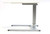 LifeFlo Overbed Medical Table, AcryMed Antimicrobial Solid Surface Top in MediWhite, Silver PoderCoat Base, Side View