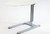 LifeFlo Overbed Medical Table, AcryMed Antimicrobial Solid Surface Top in MediWhite, Silver PoderCoat Base, 3/4 Front View