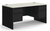 Hon 38000 Series Double Pedestal Desk,Silver Mesh Laminate and Black Paint, 3/4 Front View