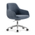 Woodstock Grace Conference Chair, Denim Blue Upholstery, Optional Polished Aluminum Base, 3/4 Front View