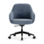 Woodstock Grace Conference Chair, Denim Blue Upholstery, Black Base, Front View