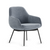 Woodstock Grace Guest Chair, Powdered Sky Upholstery, Black Legs, 3/4 Front View