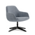 Woodstock Grace Lounge Chair, Powdered Sky Upholstery, Black Base, 3/4 Front View