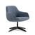 Woodstock Grace Lounge Chair, Blue Denim Upholstery, Black Base, 3/4 Front View