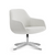 Woodstock Grace Lounge Chair, Marble Cream Upholstery, Optional Polished Aluminum Base, 3/4 Front View