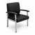 Regency Welcome Guest Chair, Black Antimicrobial Vinyl, 3/4 Front View
