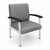 Regency Welcome Guest Chair, Grey Antimicrobial Vinyl, 3/4 Front View