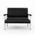 Regency Welcome Loveseat, Black Antimicrobial Vinyl, Front View