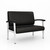 Regency Welcome Loveseat, Black Antimicrobial Vinyl, 3/4 Front View