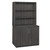 Regency Amber Laminate Storage Cabinet with Hutch, Ash Grey, 3/4 Front View