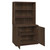 Regency Amber Laminate Storage Cabinet with Hutch, Neo Walnut, 3/4 Front View with Cabinet Open