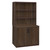 Regency Amber Laminate Storage Cabinet with Hutch, Neo Walnut, 3/4 Front View 