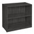 Regency Amber Laminate Bookcase, 2 Shelf, Ash Grey, 3/4 Front View