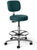 OM Seating Vinyl Exam Room Stool, Seat Vinyl: Deep Teal Healthcare Vinyl, Back height adjustment, 50mm Safety Soft Casters, 18" Chrome Footring, Pneumatic lift - seat height 20" - 28", Chrome base