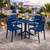 Regency Valencia Stacking Chairs and Bistro Table Bundle, Coastal Blue