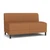 Lesro Fremont Armless Loveseat, Material: Caramel Vinyl, Bronze Leg Finish
