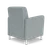 Lesro Ravenna Guest Chair, Blueprint Fog Back and Seat Upholstery, Brushed Steel Leg Finish, 3/4 Rear View