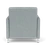 Lesro Ravenna Oversize Guest Chair, Blueprint Fog Back and Seat Upholstery, Brushed Steel Leg Finish, Rear View