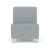 Lesro Ravenna Oversize Armless Guest Chair, Blueprint Fog Back and Seat Upholstery, Natural Wood Leg Finish, Front View