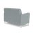 Lesro Ravenna Loveseat, Blueprint Fog Back and Seat Upholstery, Brushed Steel Leg Finish, 3/4 Rear View
