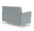 Lesro Ravenna Loveseat, Blueprint Fog Back and Seat Upholstery, Brushed Steel Leg Finish, 3/4 Rear View