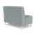 Lesro Ravenna Armless Loveseat, Blueprint Fog Back and Seat Upholstery, Brushed Steel Leg Finish, 3/4 Rear View