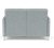 Lesro Ravenna Two Seat Sofa, Blueprint Fog Back and Seat Upholstery, Brushed Steel Leg Finish, Rear View