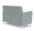 Lesro Ravenna Two Seat Sofa, Blueprint Fog Back and Seat Upholstery, Brushed Steel Leg Finish, 3/4 Rear View