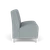 Lesro Ravenna Armless Two Seat Sofa, Blueprint Fog Back and Seat Upholstery, Brushed Steel Leg Finish, Side View